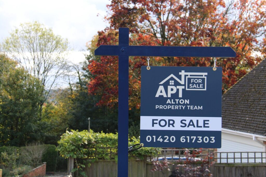 Alton Property Team For Sale sign in front of tree in Alton, Hampshire